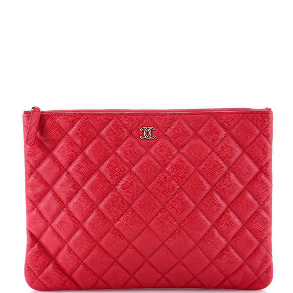 Chanel Medium O Case Clutch Quilted Caviar - Picture 1 of 5